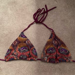 vix small sequence/patterned triangle bikini top